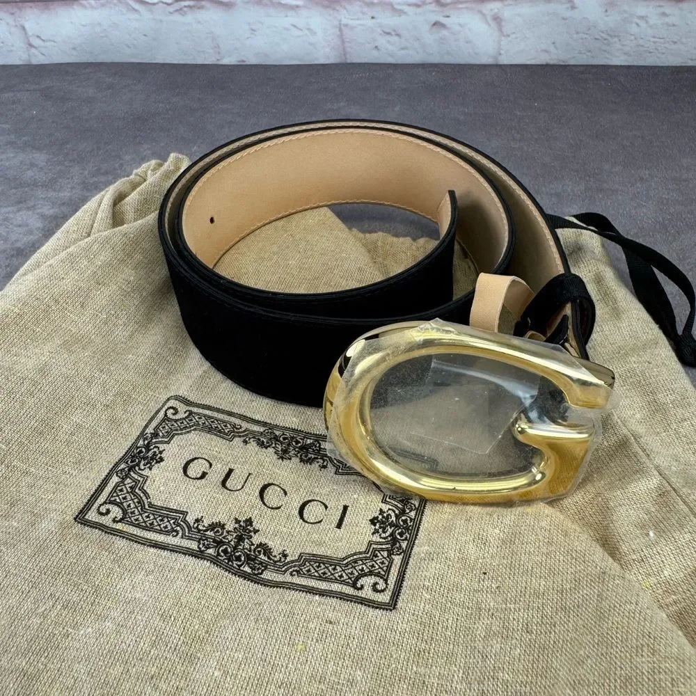 NEW Gucci Black GG Monogram Lurex Canvas Belt - Picture 13 of 13
